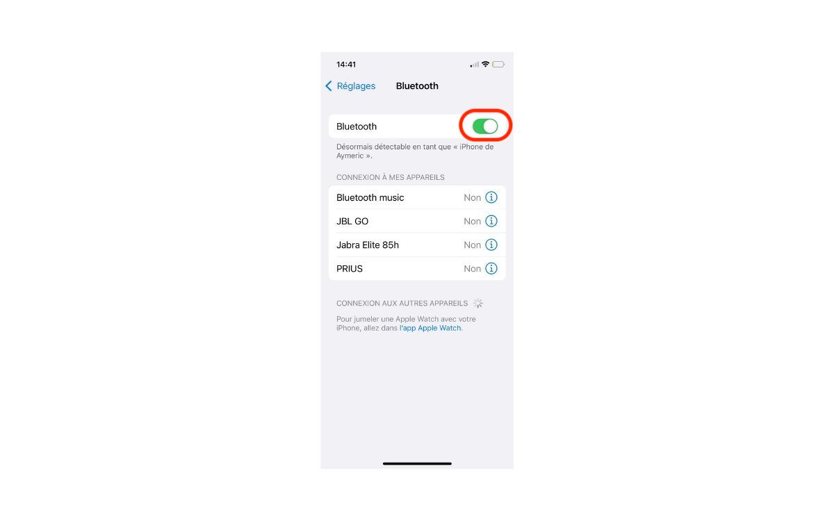 Activer le Bluetooth sur iPhone