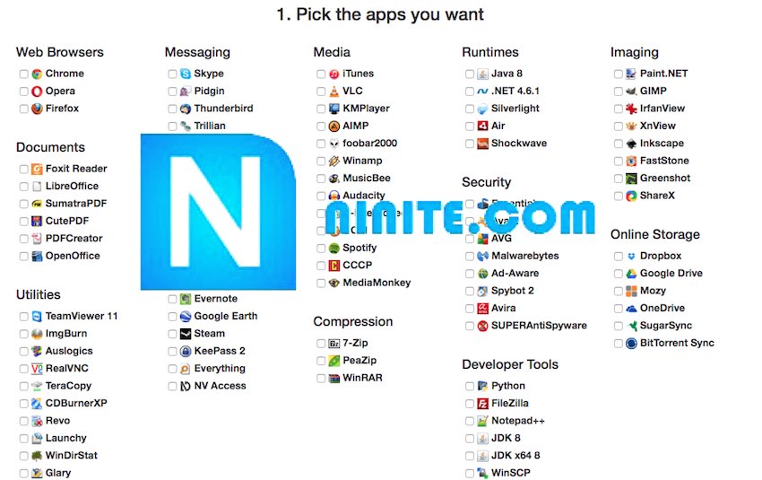 Ninite.com Les meilleurs sites de téléchargement de logiciels libres et gratuits