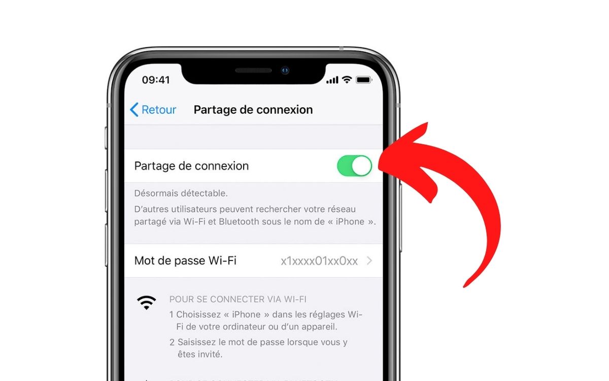 comment partager sa connection iphone