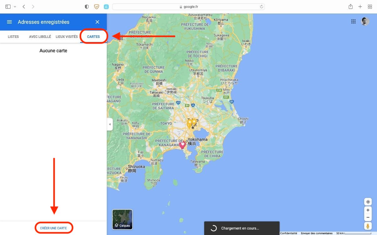 planifier un voyage avec google maps