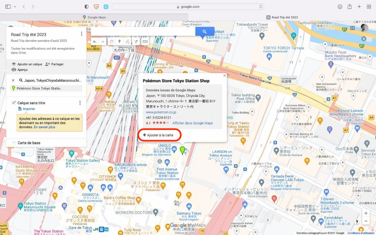 planifier un voyage avec google maps