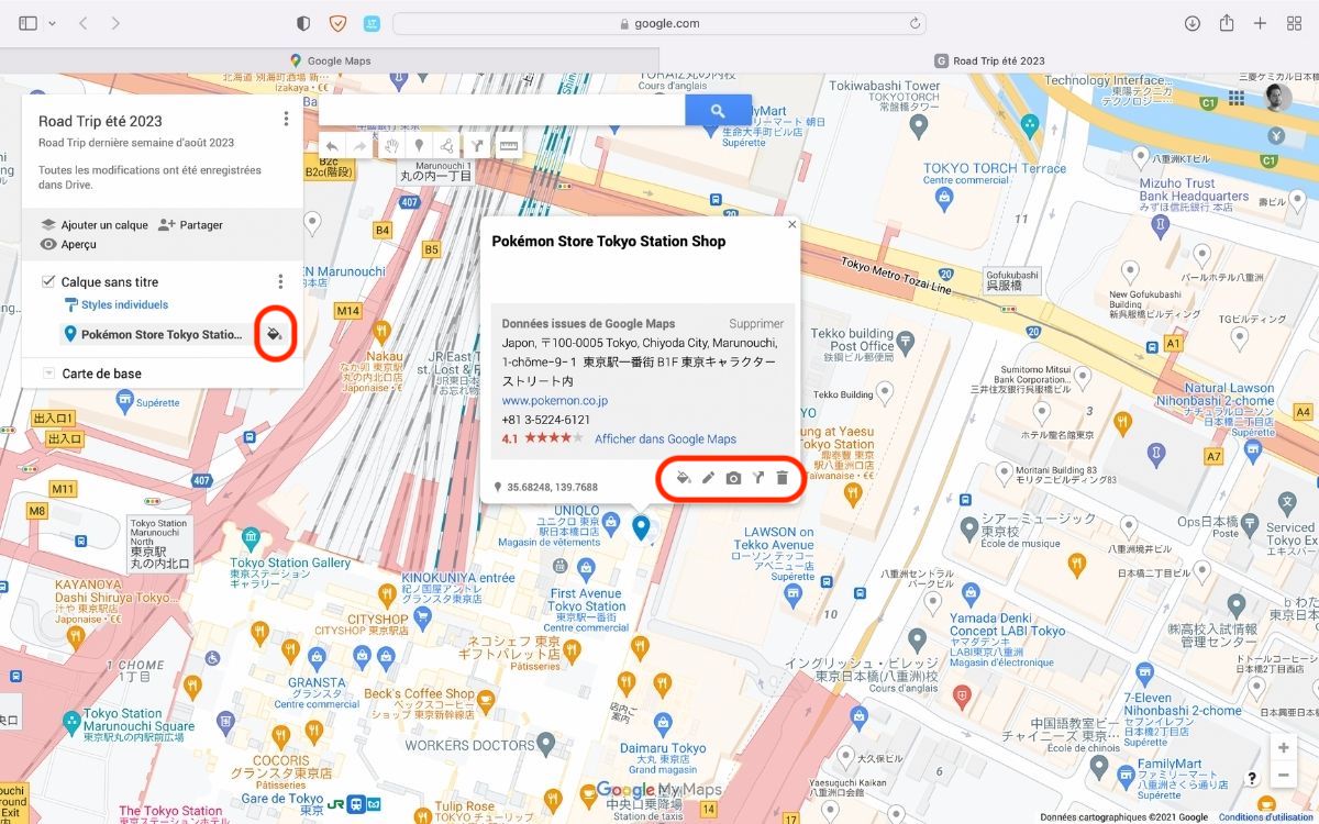 planifier un voyage avec google maps