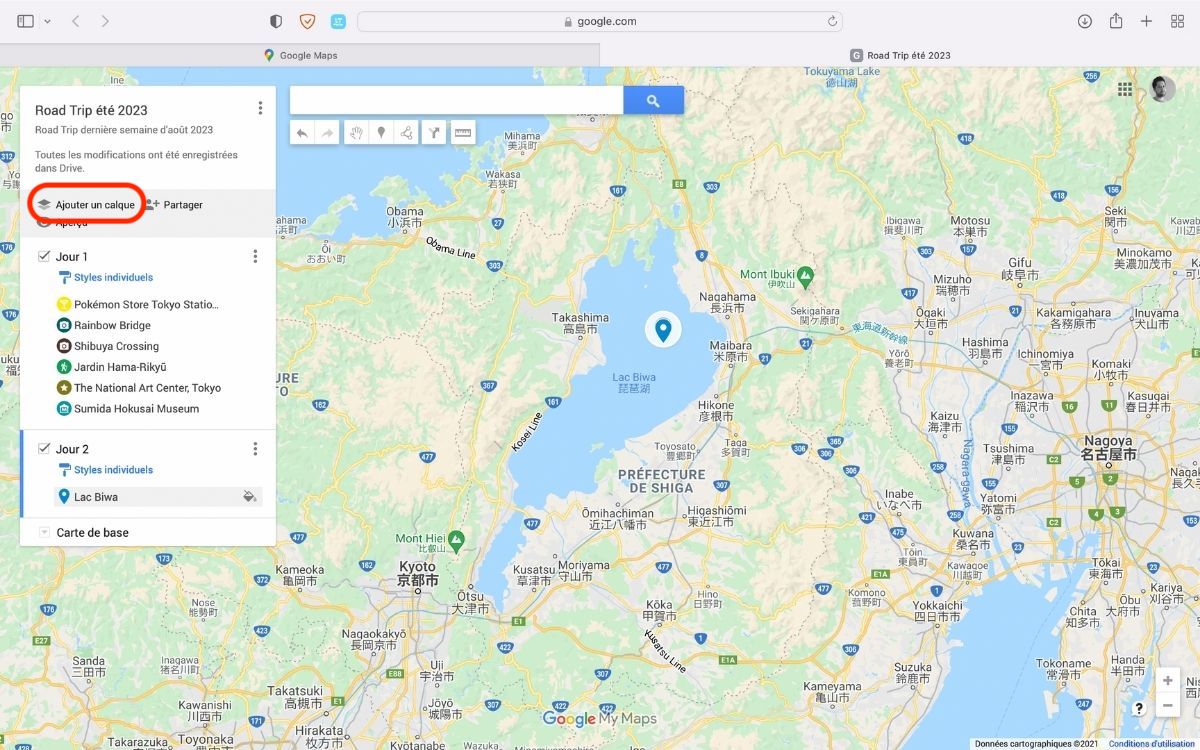 planifier un voyage avec google maps