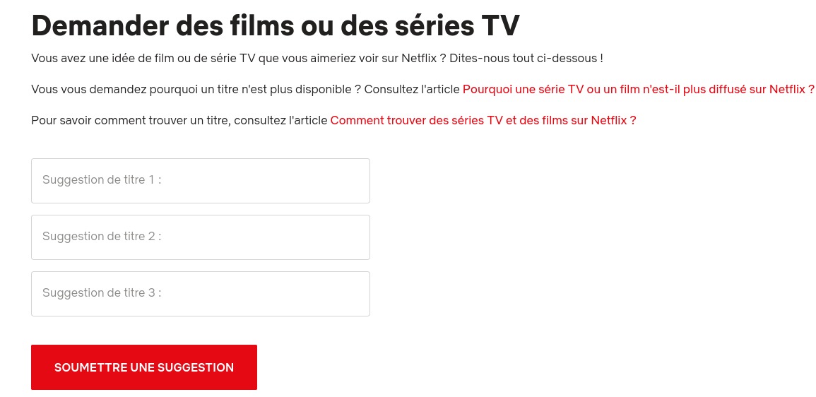 Netflix : soumettre des contenus