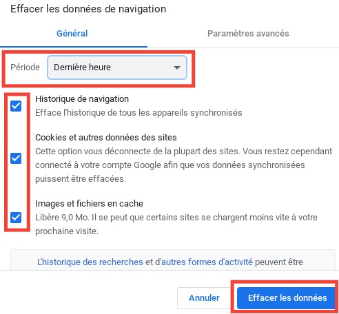 Chrome : vider le cache