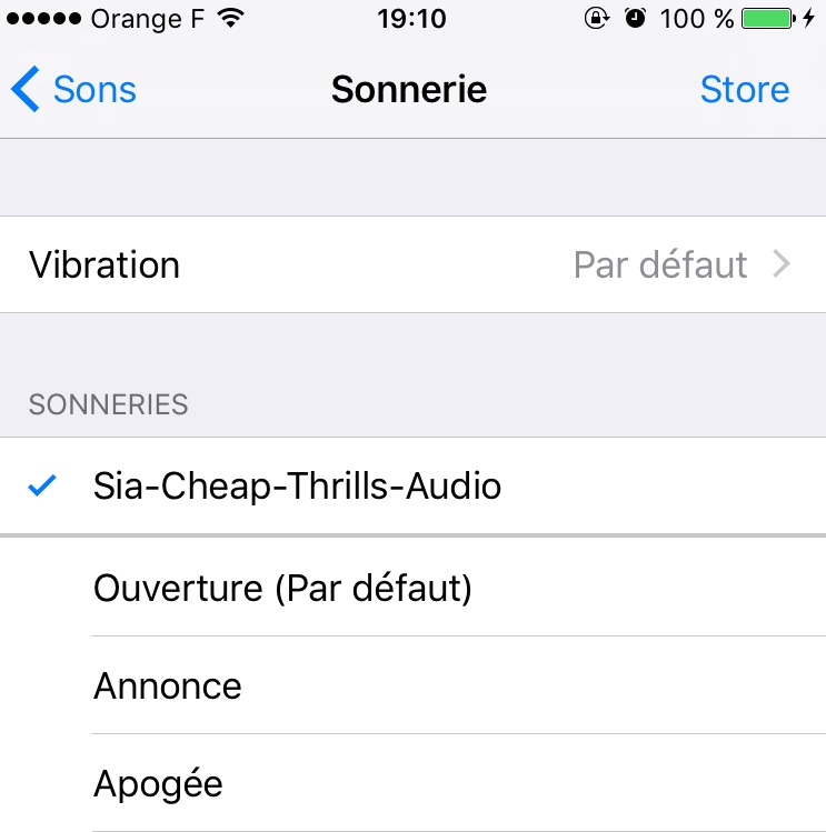 iPhone sonnerie