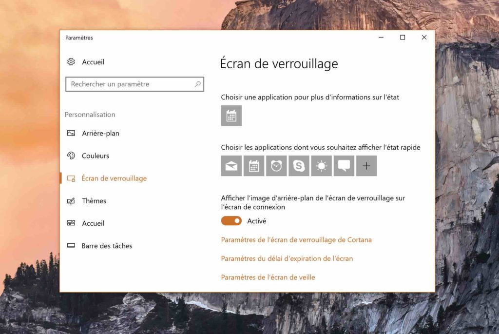 Windows 10 comment personnaliser l'écran d'accueil, démarrage ou de verrouillage
