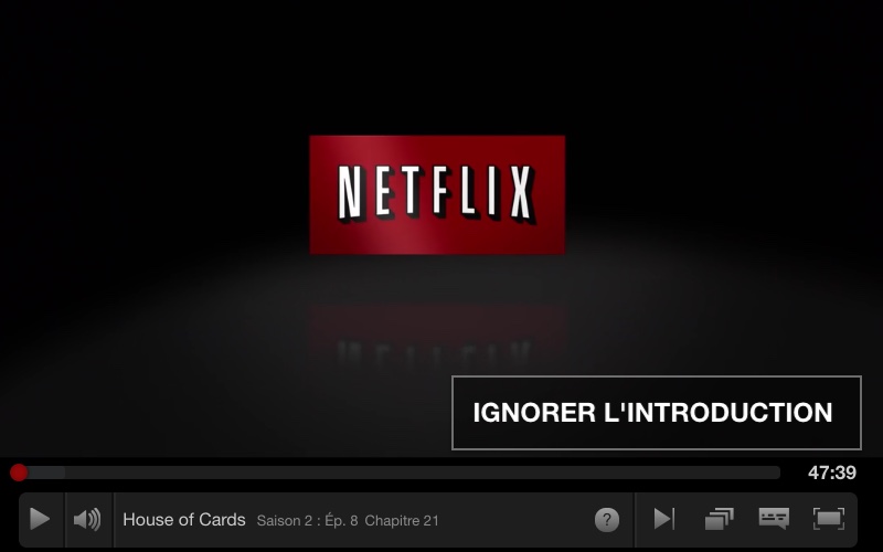 Netflix teste le bouton passer le générique