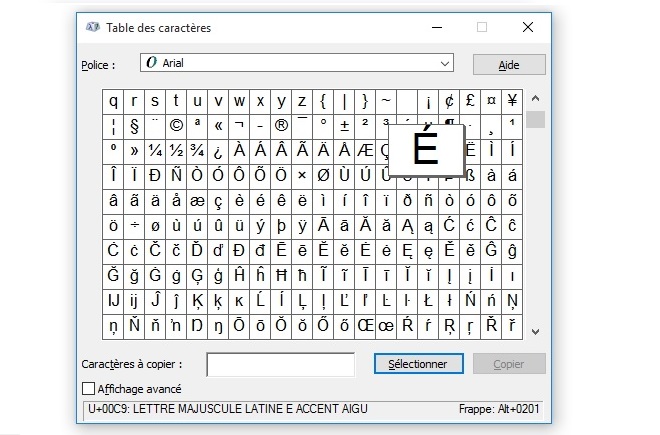 Comment mettre laccent aigu sur le e majuscule