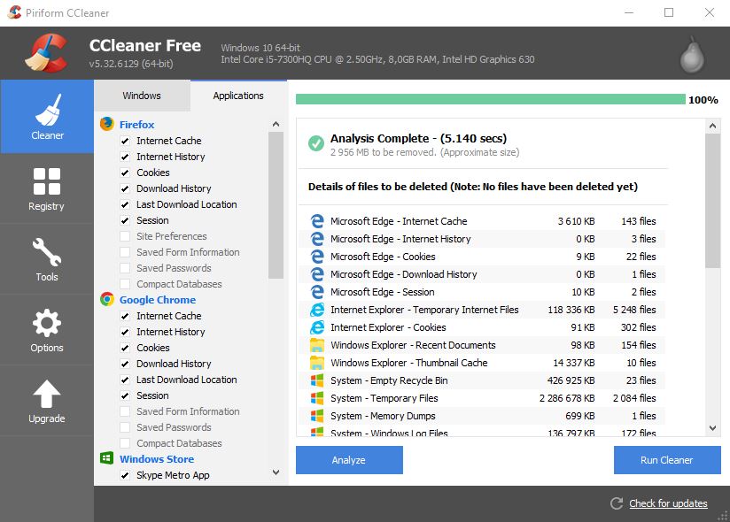 ccleaner supprimer fichiers temporaires