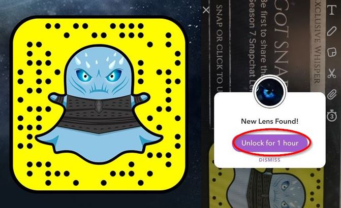 game of thrones snapcode