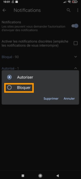 Google Chrome : bloquer les notifications 