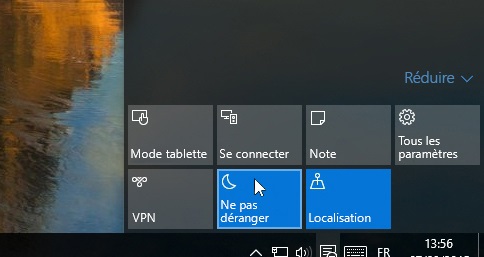 Windows 10 ne pas déranger 