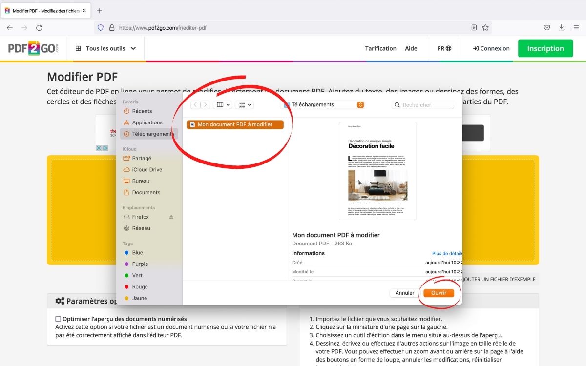 Modifier document PDF en ligne