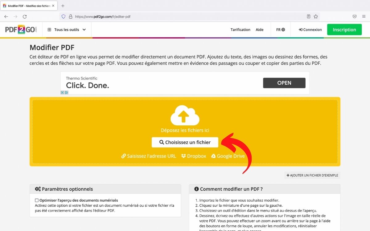 Modifier un document PDF gratuitement en ligne