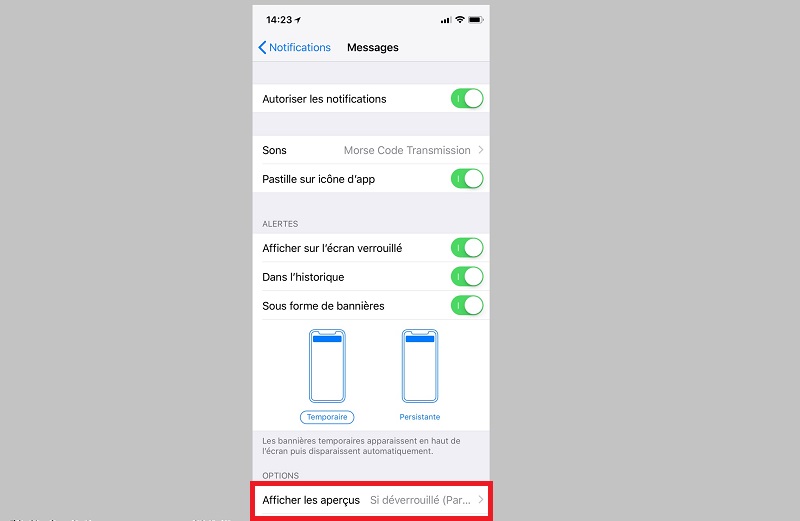 Comment cacher les messages sur iphone