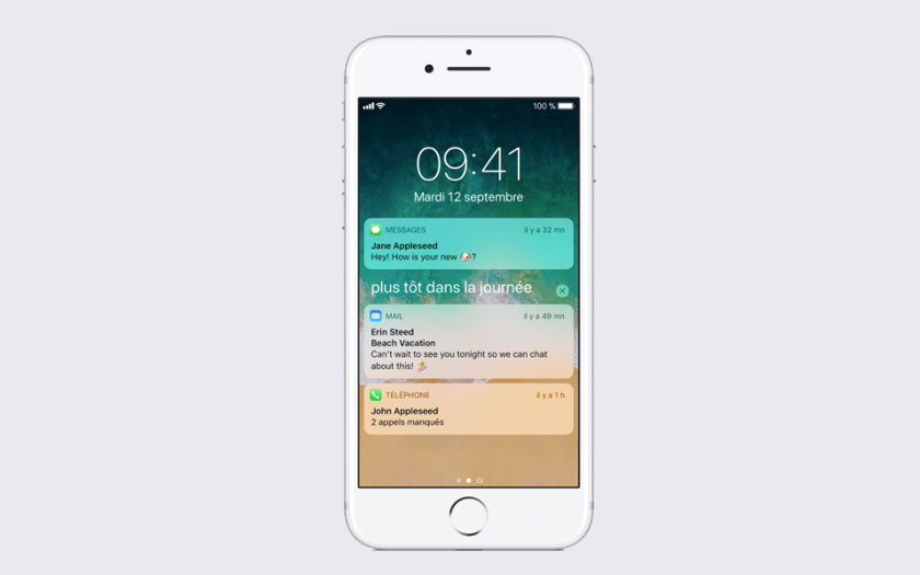 Cacher messages écran verrouillage iPhone