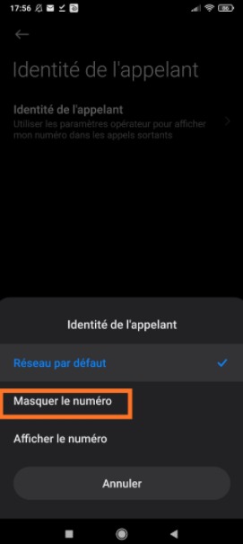 Masquer numéro sur Android