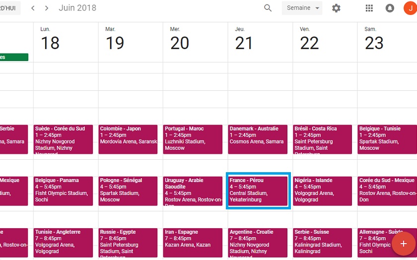 Coupe Du Monde 2018 Comment Ajouter Le Calendrier Complet Dans