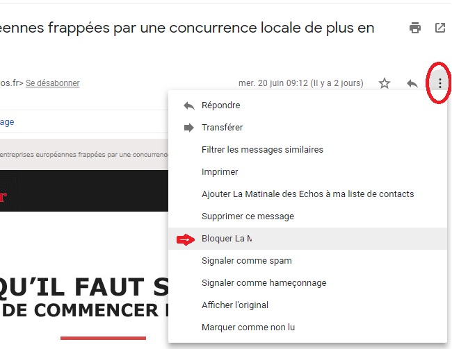 Bloquer une adresse gmail