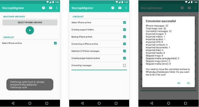 Transferer whatsapp iphone to android