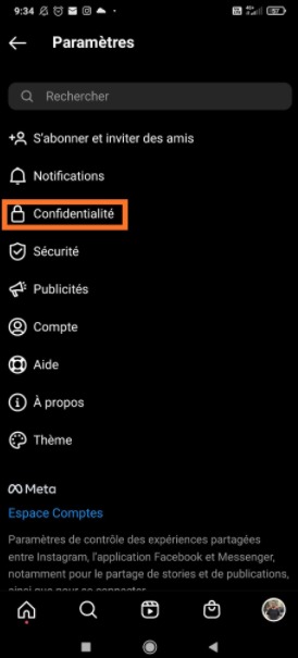 Instagram : confidentialité 
