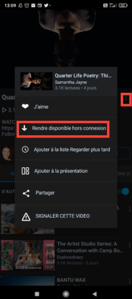 Vimeo : rendre disponible hors connexion