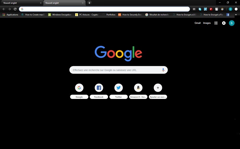 Mode sombre google chrome windows 10