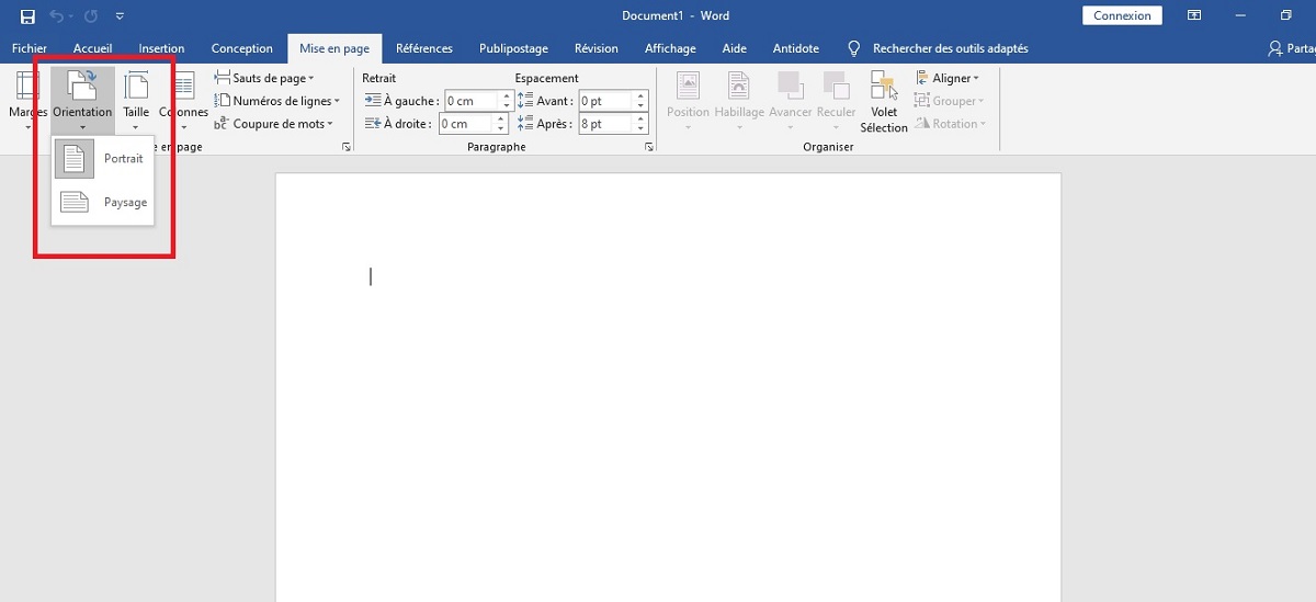 Comment Mettre Une Seule Page En Paysage Word 2016  Communauté MCMS