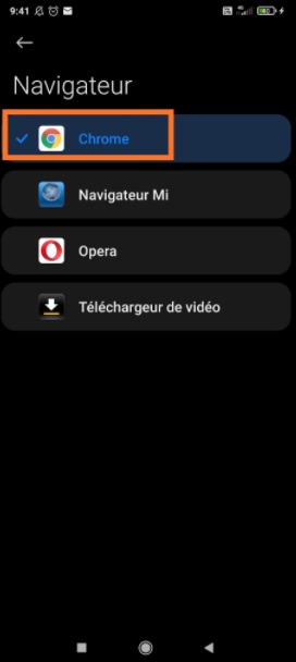 Android : navigateur par défaut