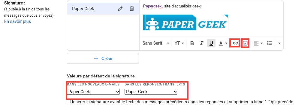 Gmail : créer une signature 