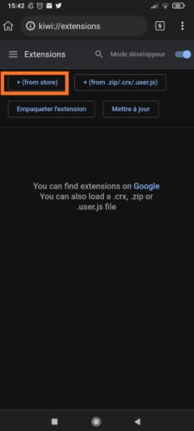 Kiwi extensions Google Chrome