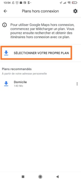 Google Maps : plans hors connexion 