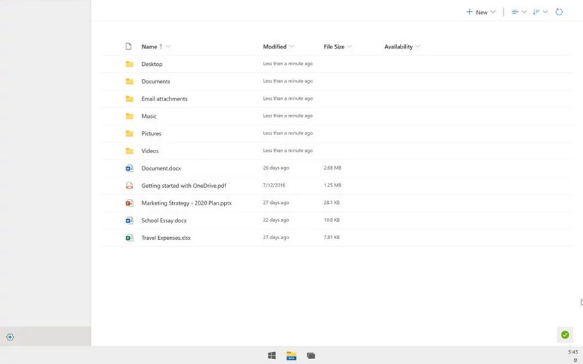 Windows 10 X : explorateur de fichiers