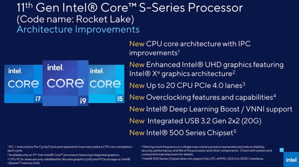 Intel Core Rocket Lake specs