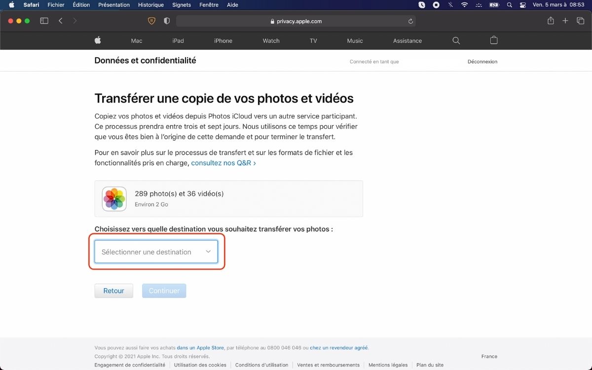 Transférer iCloud Photos sur Google Photos 2