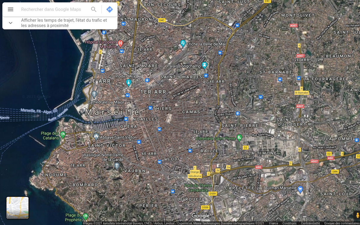 Google Maps Satellite view