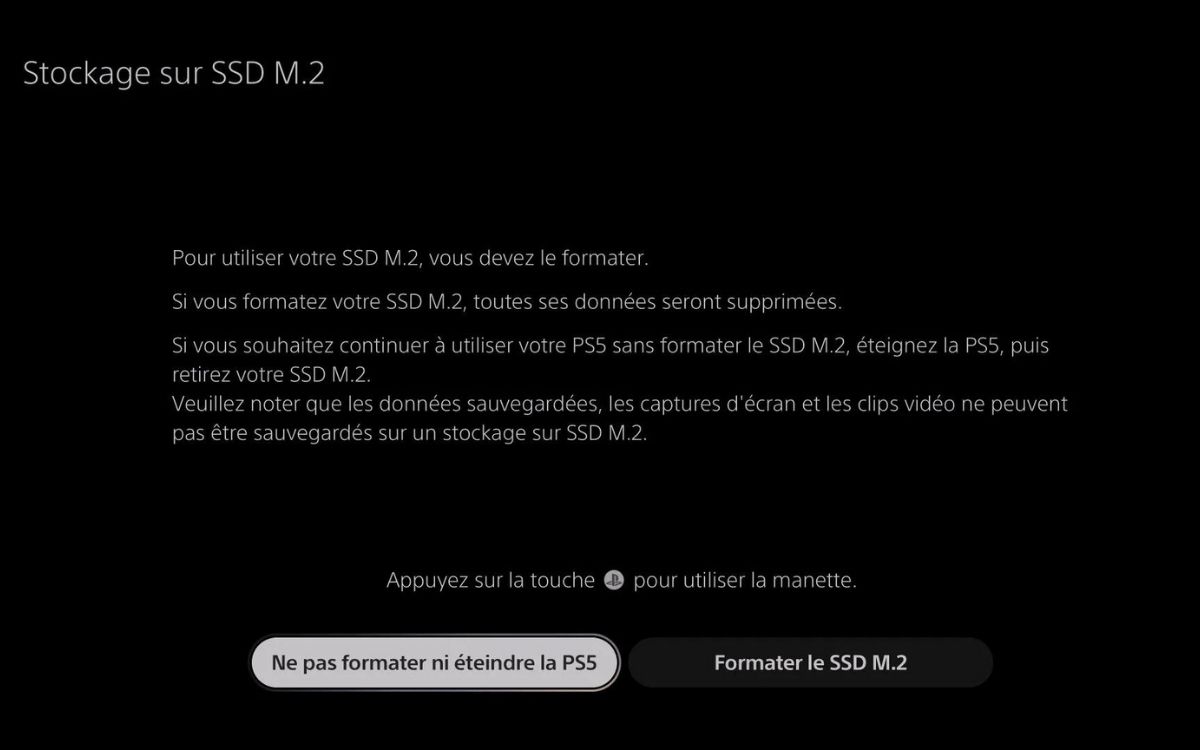 Formater SSD PS5