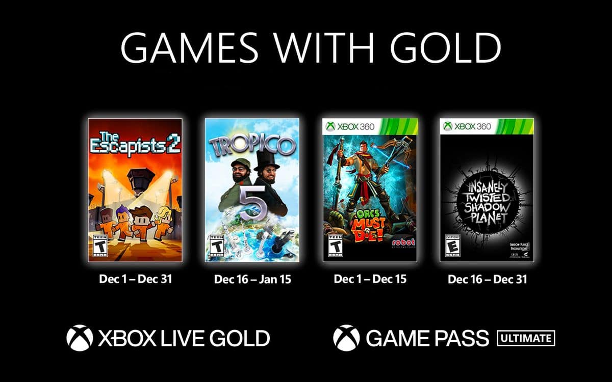 Xbox Games With Gold décembre