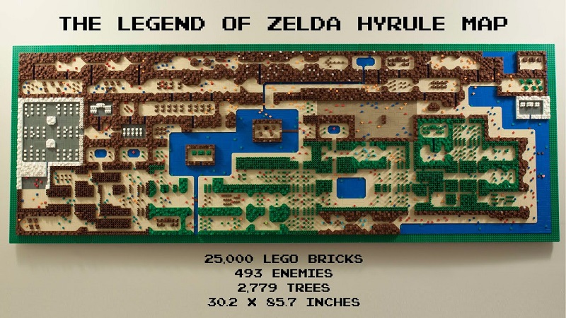 La carte de Zelda construite avec 25 000 briques LEGO
