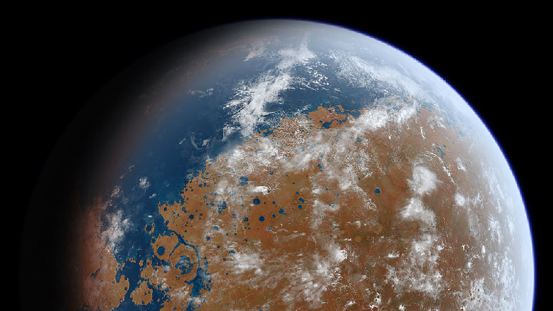 Vue d'artiste de Mars - Crédit : Wikimedia