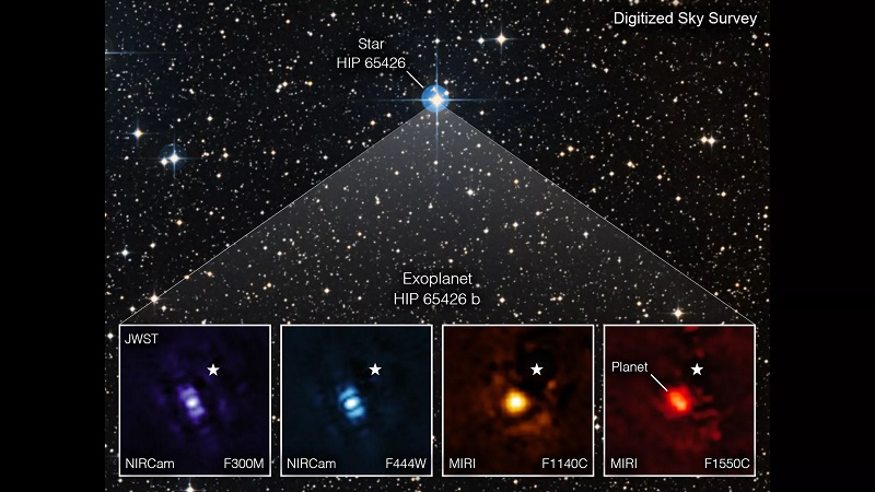 HIP 65426 b - Crédit :  NASA/ESA/CSA, A Carter (UCSC), the ERS 1386 team, and A. Pagan (STScI)