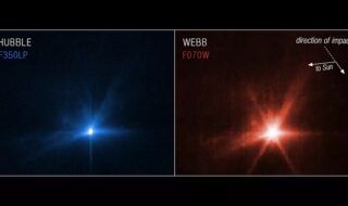 Image de l'impact de DART - ©NASA, ESA, CSA, et STScI